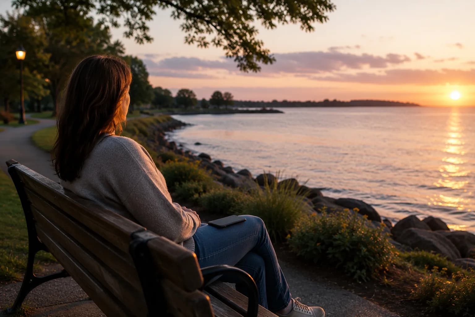 A person reflecting on an important financial decision between advisor conversations.