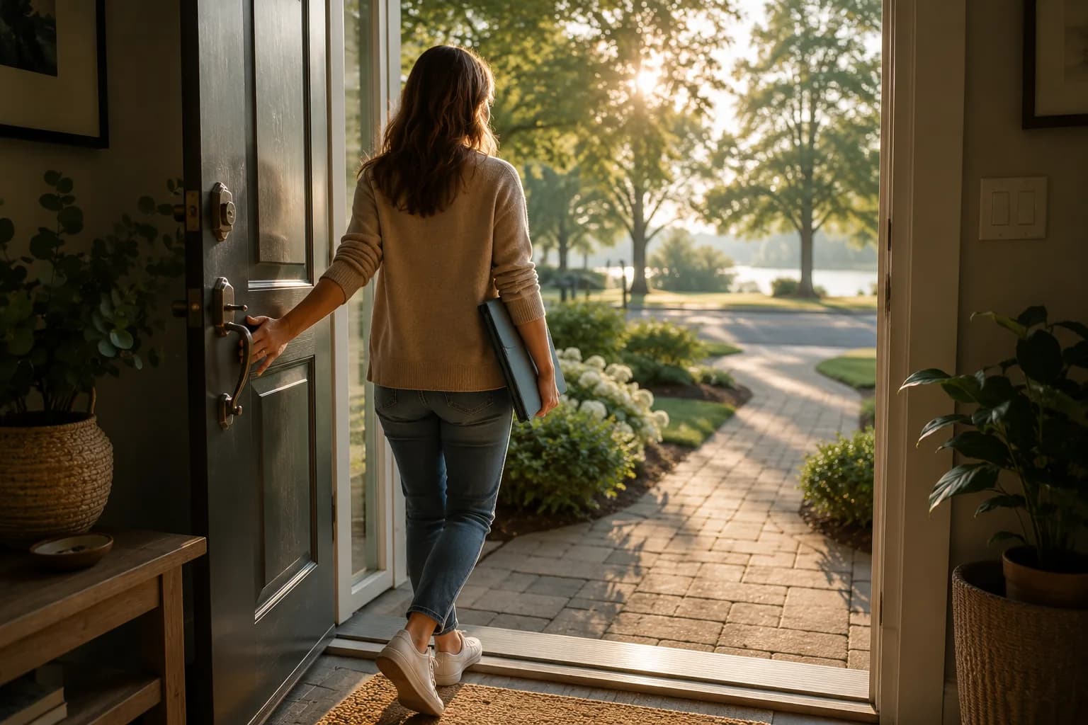A woman preparing to move forward after gaining a clearer sense of direction.
